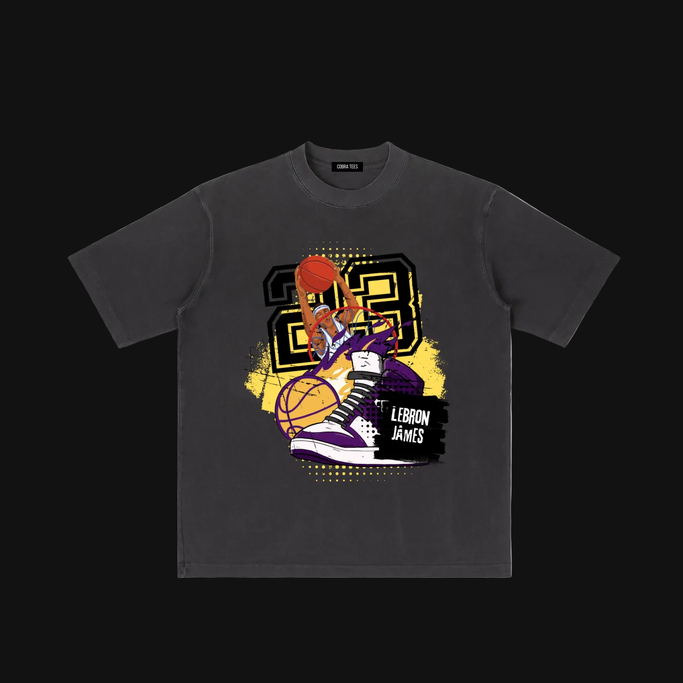 Lebron Graphic Tee | Number 23 Sneakers, Hoop Illustration