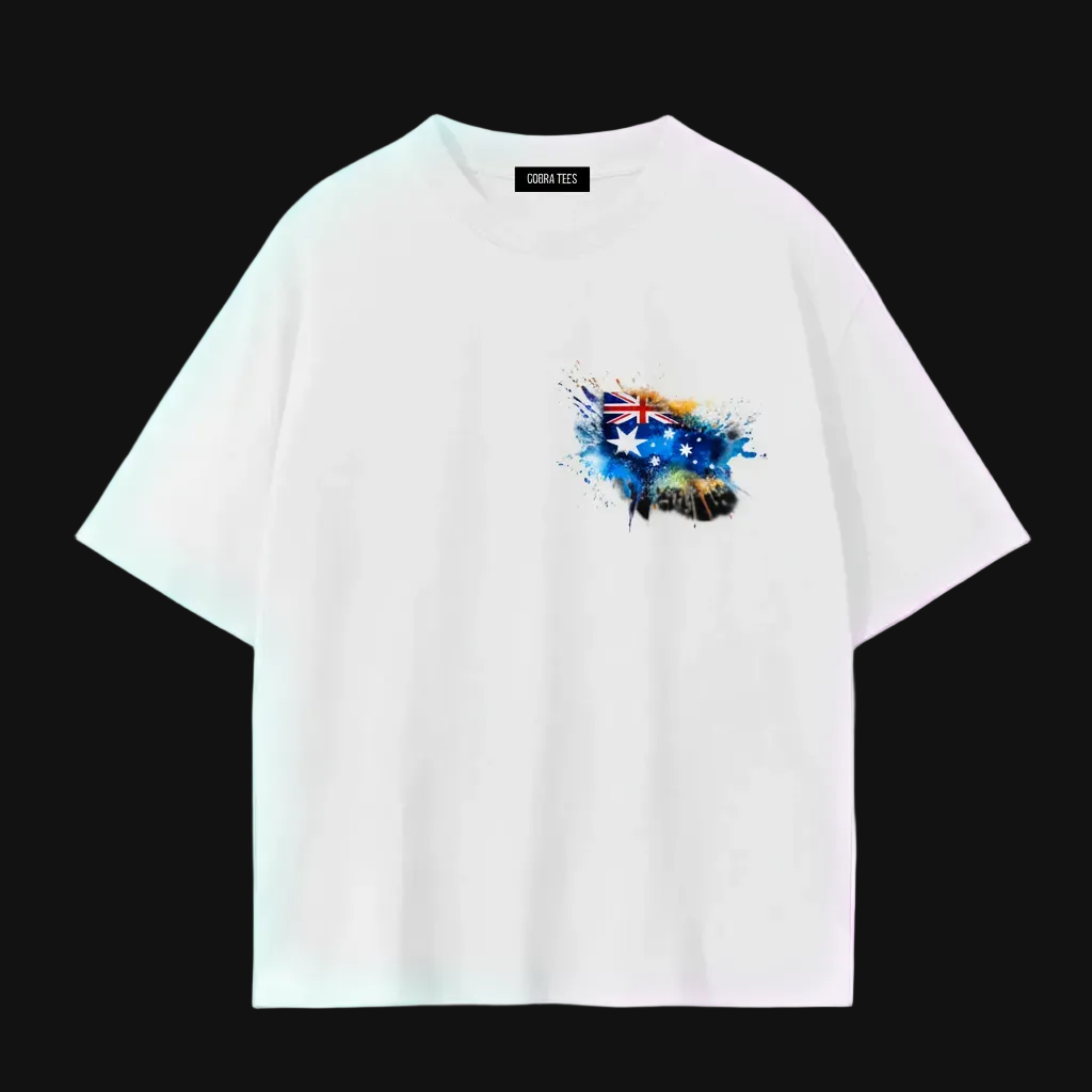 Colourful Aussie Tee | Australian Kanga, Watercolour Splash