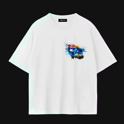 Colourful Aussie Tee | Australian Kanga, Watercolour Splash