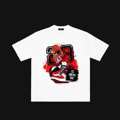 Jordan Time Basketball Sneakers Tee | 23 Chicago Retro Hoop Shirt