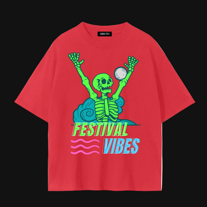 Neon Skeleton Festival Vibes Tee | Graphic T-Shirt