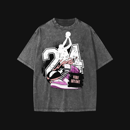 Girls Kobe Basketball Kids Tee | Retro Grunge Hoop Graphic