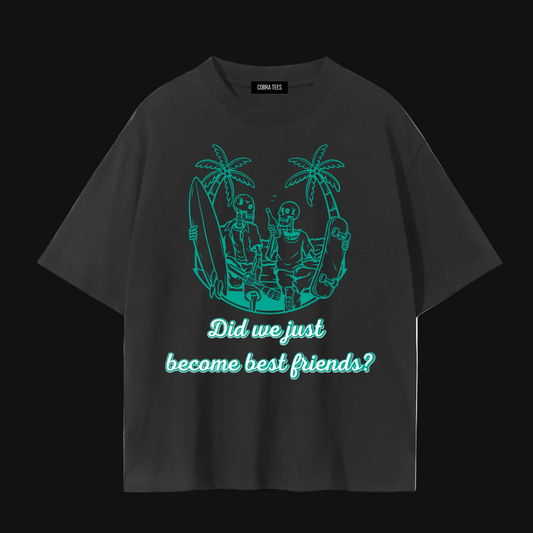 Beach Skelton Illustration Tee | "Did we just become best friends?"
