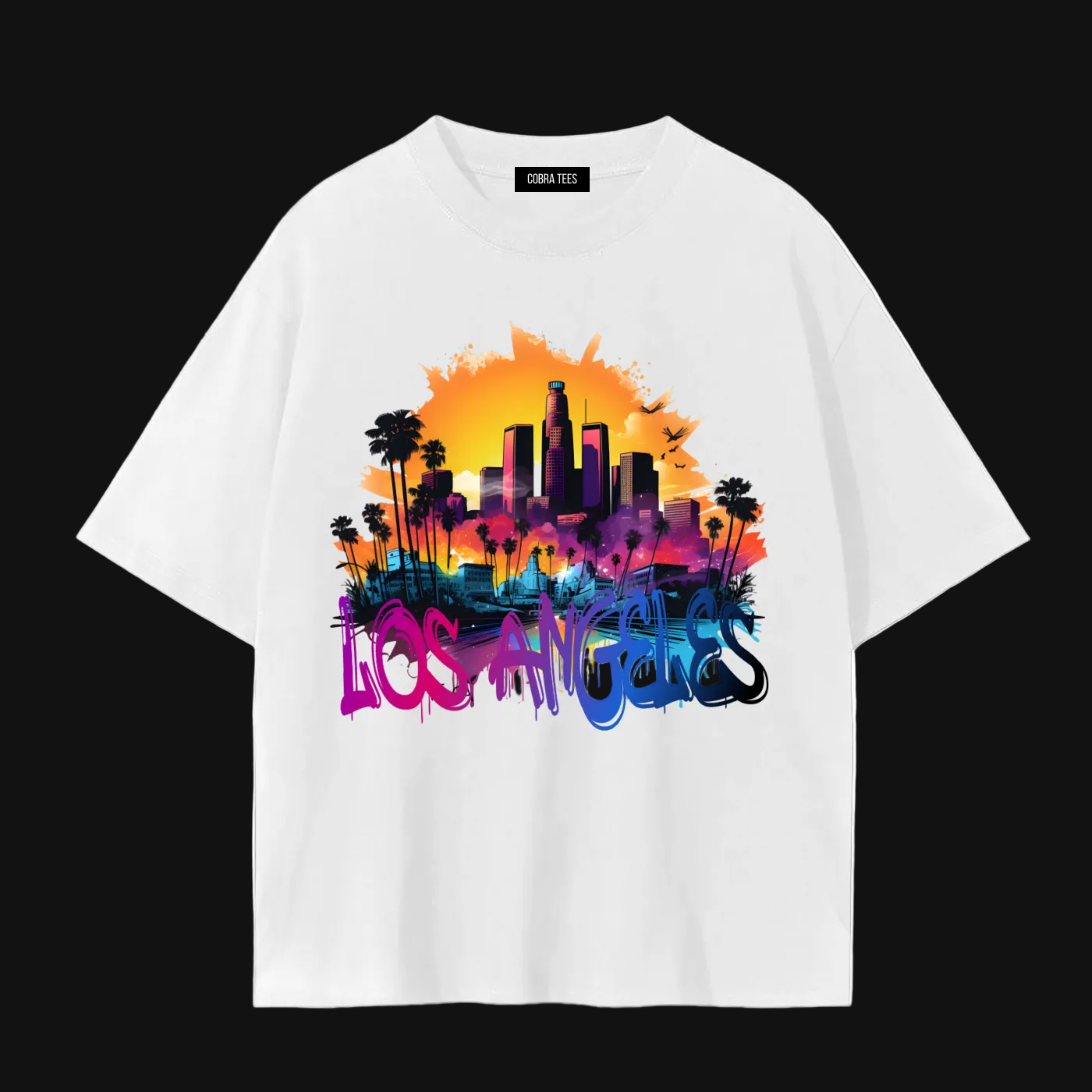 Los Angeles Sunset Skyline Tee | Happiness Tour Back Graphic Tee
