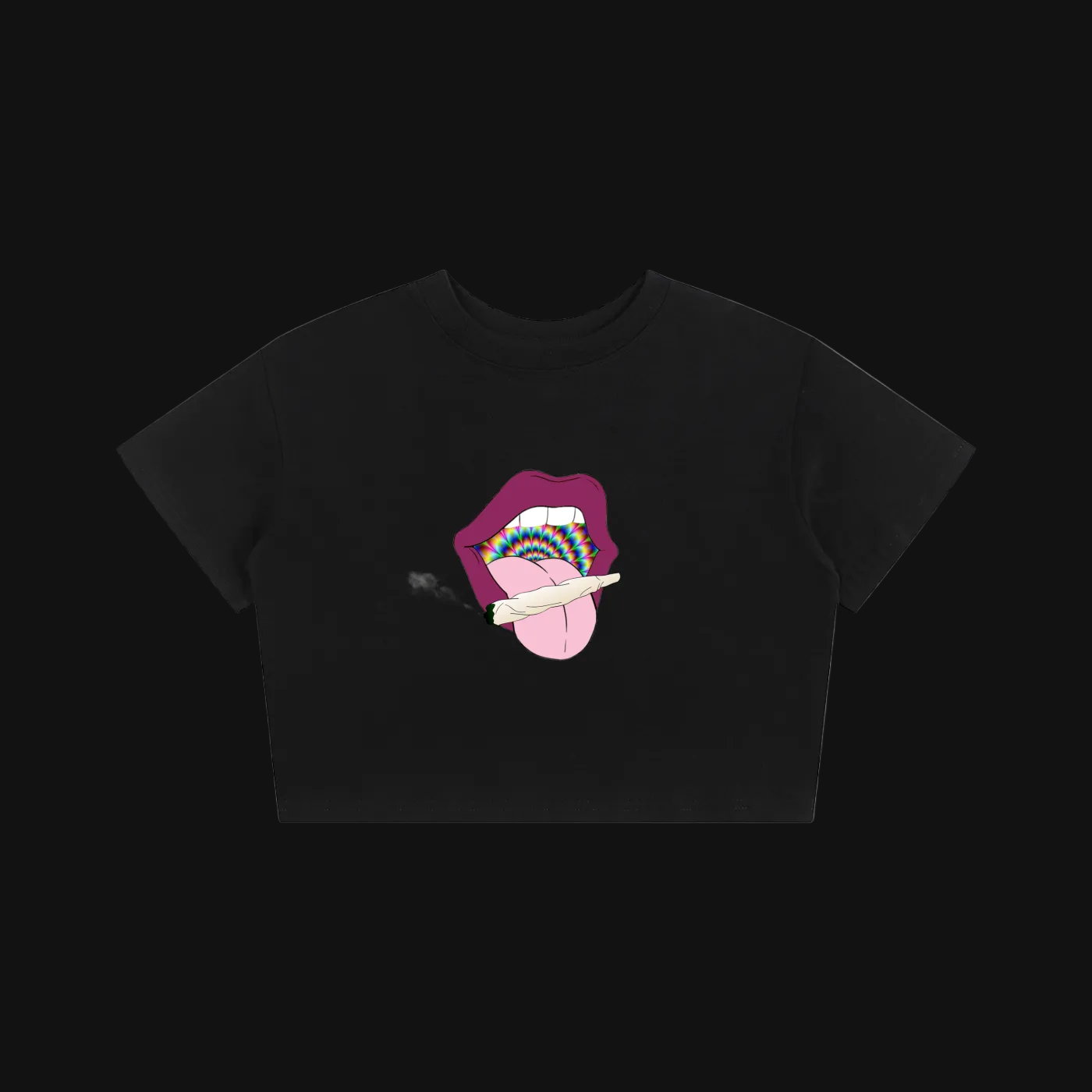 Rainbow Weed Mouth Tee | Cropped Tee