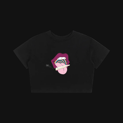 Rainbow Weed Mouth Tee | Cropped Tee
