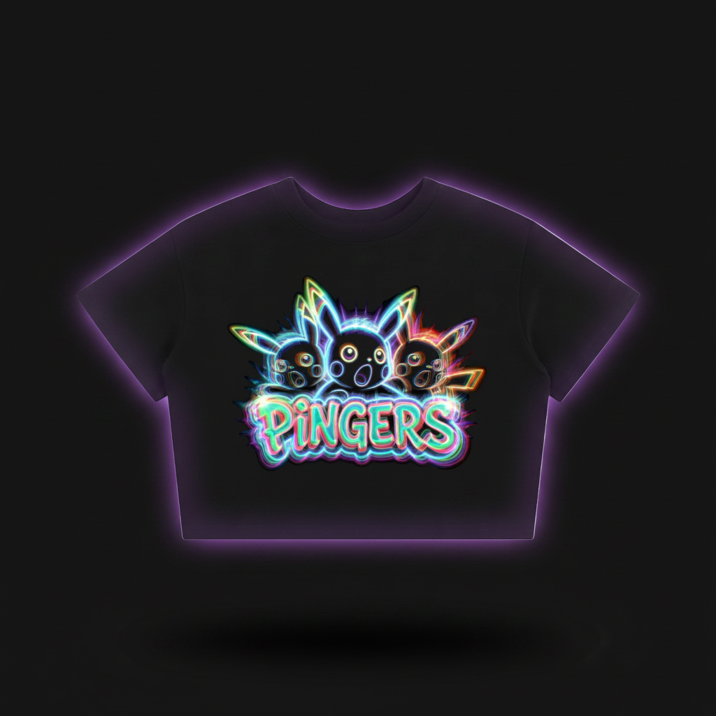 Pingers Trio Pikachu Cartoon Characters Tee | Crop Tee