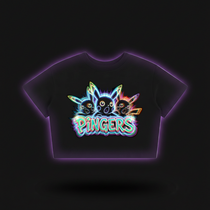 Pingers Trio Pikachu Cartoon Characters Tee | Crop Tee