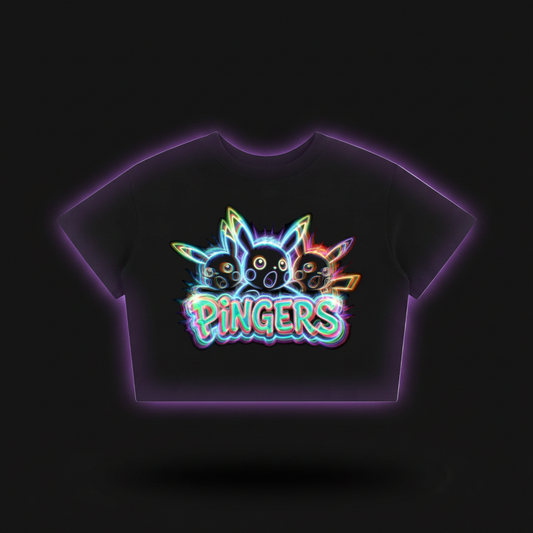 Pingers Trio Pikachu Cartoon Characters Tee | Crop Tee