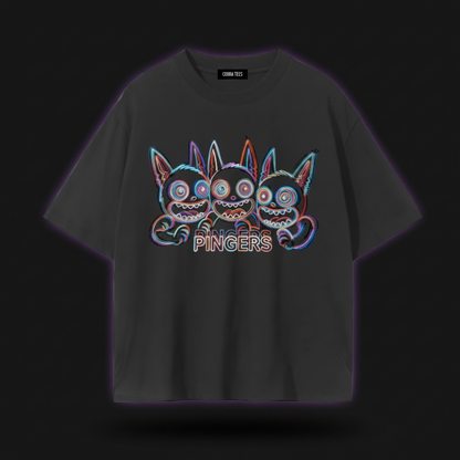 Three Cartoon Tripped up Bunnies Pingers T-Shirt | Distorted Glitch Bunny Illustration