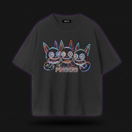 Three Cartoon Tripped up Bunnies Pingers T-Shirt | Distorted Glitch Bunny Illustration