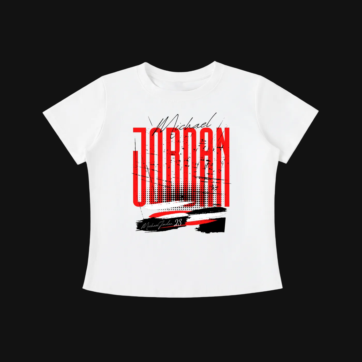 Women's Jordan Graphic T-Shirt | Retro Red Black Basketball Tee