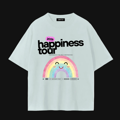 2026 Happiness Tour Rainbow Tee | Smiling Rainbow Concert T-Shirt
