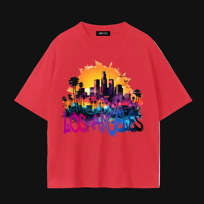 Los Angeles Sunset Skyline Tee | Happiness Tour Back Graphic Tee