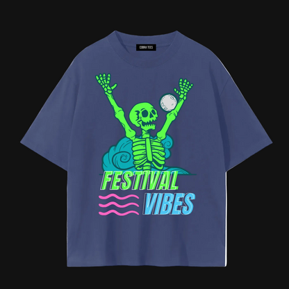 Neon Skeleton Festival Vibes Tee | Graphic T-Shirt