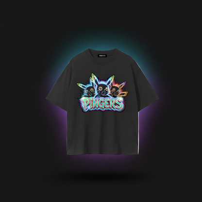 Pingers Trio Neon Pikachu T-Shirt | Retro Glow Tee