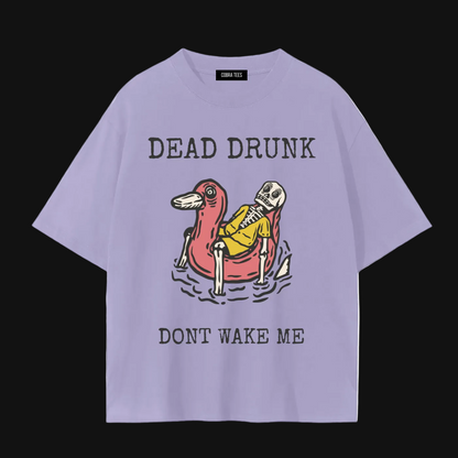 Dead Drunk Skeleton on Flamingo Float T-Shirt | Dont Wake Me tee