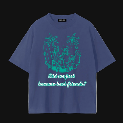 Beach Skelton Illustration Tee | "Did we just become best friends?"
