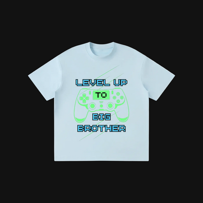 Level Up to Big Brother Kids Tee | Video Game Controller Sibling Announcement