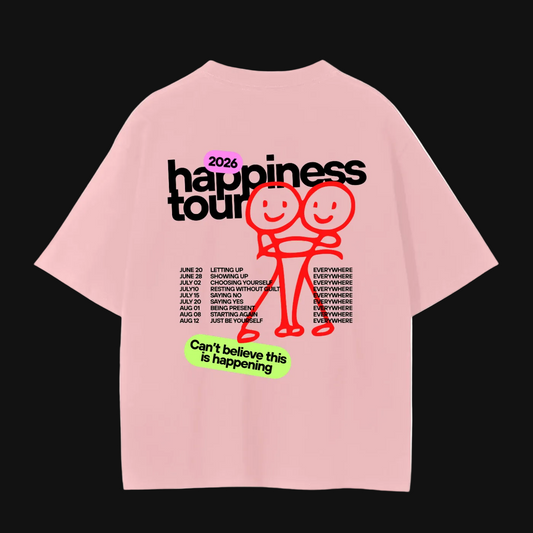 2026 Happiness Tour Rainbow Tee | Smiling Rainbow Concert T-Shirt