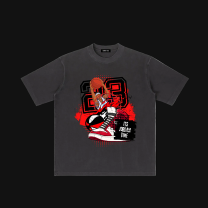 Jordan Time Basketball Sneakers Tee | 23 Chicago Retro Hoop Shirt