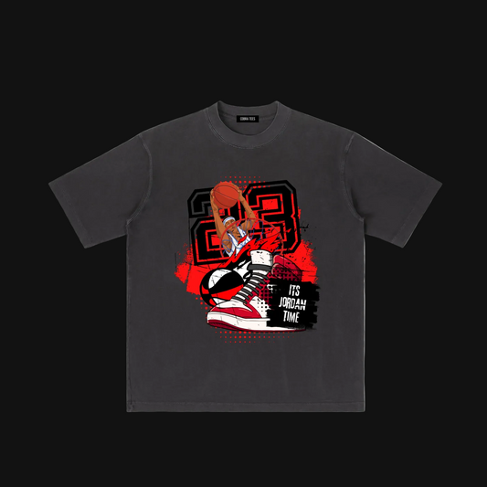 Jordan Time Basketball Sneakers Tee | 23 Chicago Retro Hoop Shirt