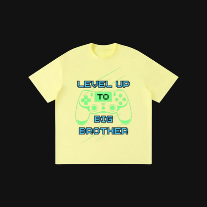 Level Up to Big Brother Kids Tee | Video Game Controller Sibling Announcement