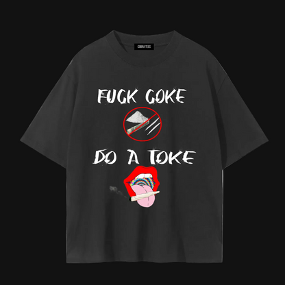 No Coke Symbol with Tongue Graphic Tee | Anti Coke Protest Shirt