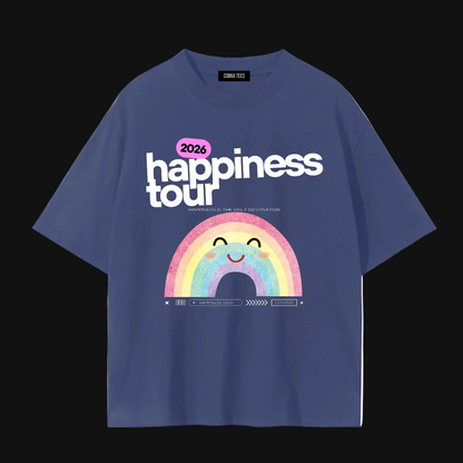 2026 Happiness Tour Rainbow Tee | Smiling Rainbow Concert T-Shirt