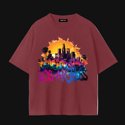 Los Angeles Sunset Skyline Tee | Happiness Tour Back Graphic Tee